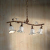 Lampadario-Classico-Pisa-Metallo-E-Ceramica-Ruggine-Sfumato-Oro-4-Luci-E14