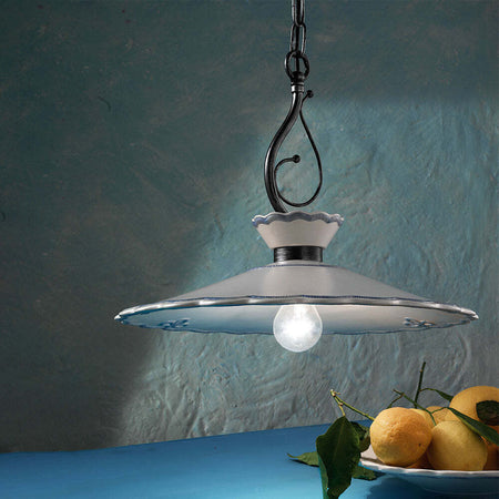 Lampadario-Classico-Ravenna-Metallo-E-Ceramica-Nero-Sfumato-Arg.-31Cm-1-Luce-E27