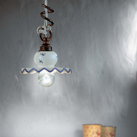 Lampadario-Classico-Roma-Metallo-E-Ceramica-Nero-Sfumato-Rame-1-Luce-E14