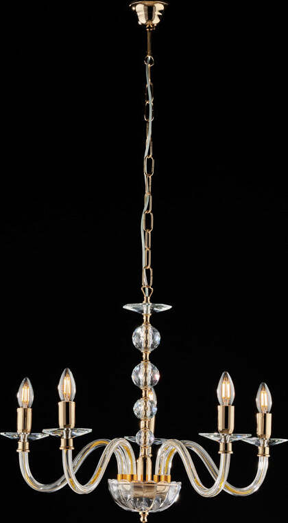 Lampadario-Classico-Ruben-Cristallo-Oro-5-Luci-E14