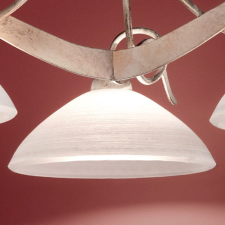 Lampadario-classico-rustico-Due-P-illuminazione-YOKE-2712-S3-E27-LED-avorio-vetro-sospensione-lampada-soffitto