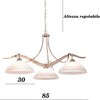 Lampadario-classico-rustico-Due-P-illuminazione-YOKE-2712-S3-E27-LED-avorio-vetro-sospensione-lampada-soffitto