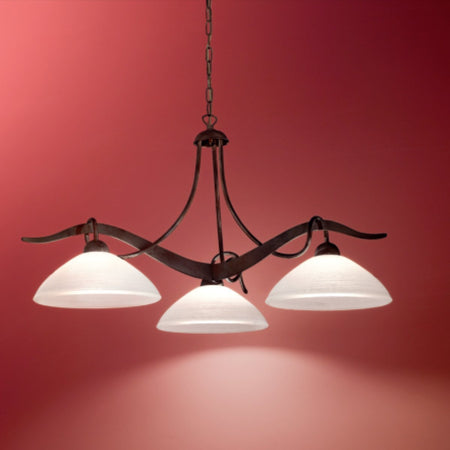 Lampadario-classico-rustico-Due-P-illuminazione-YOKE-2712-S3-E27-LED-marrone-vetro-sospensione-lampada-soffitto