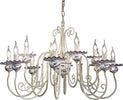 Lampadario-Classico-Sanremo-Metallo-E-Ceramica-Bianco-Sfumato-Oro-12-Luci-E14