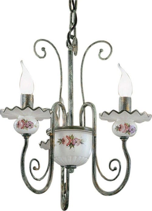 Lampadario-Classico-Sanremo-Metallo-E-Ceramica-Verde-Sfumato-Oro-3-Luci-E14