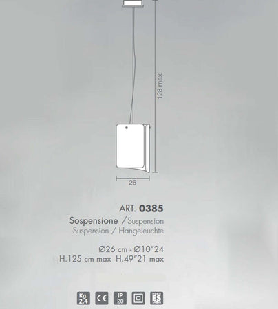 Lampadario-classico-Selene-illuminazione-PAPIRO-0385-033-006-E27-LED-vetro-sospensione