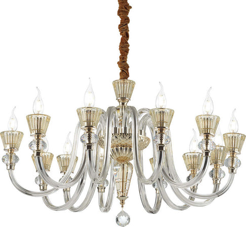 Lampadario-Classico-Strauss-Vetro-Oro-12-Luci-E14