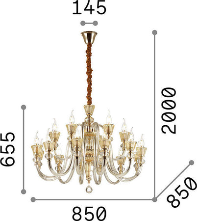Lampadario-Classico-Strauss-Vetro-Oro-18-Luci-E14