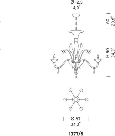 Lampadario-classico-Sylcom-GIUSTINIAN-1377-6-E14-LED-vetro-murano-sospensione