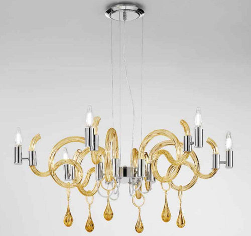 Lampadario-classico-Sylcom-STREET-2001-6-E14-LED-vetro-murano-sospensione