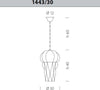 Lampadario-classico-Sylcom-TIEPOLO-1443-30-INOX-E14-LED-acciaio-vetro-soffiato-sospensione
