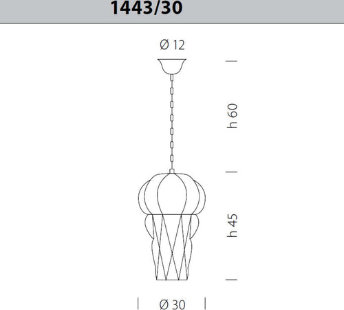 Lampadario-classico-Sylcom-TIEPOLO-1443-30-INOX-E14-LED-acciaio-vetro-soffiato-sospensione