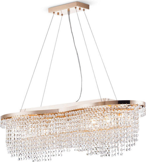 Lampadario-Classico-Toils-Metallo-Oro-7-Luci-Diffusori-Vetro