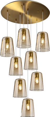 Lampadario-classico-Top-Light-SHADED-1164OS-S8-T-AM-vetro-lampada-soffitto