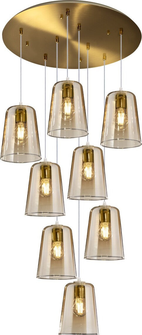 Lampadario-classico-Top-Light-SHADED-1164OS-S8-T-AM-vetro-lampada-soffitto