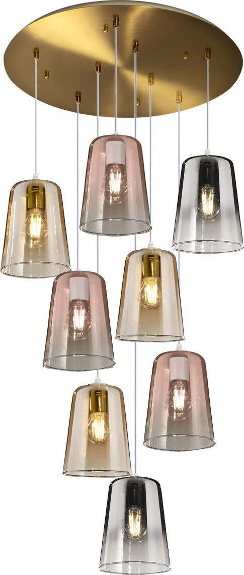Lampadario-classico-Top-Light-SHADED-1164OS-S8-T-MC-vetro-lampada-soffitto