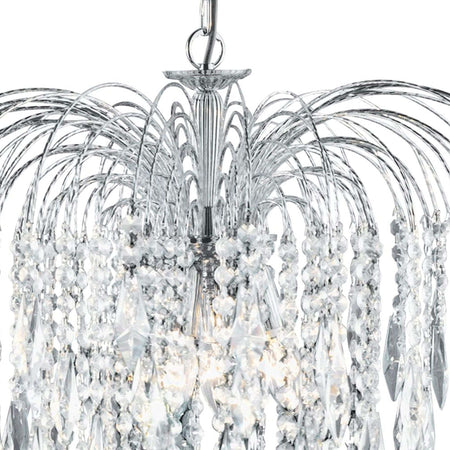 Lampadario-Classico-Waterfall-Acciaio-Cromo-Cristallo-5-Luci-E14
