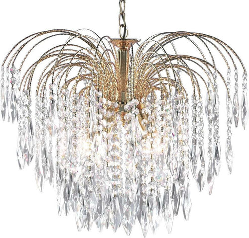 Lampadario-Classico-Waterfall-Acciaio-Oro-Cristallo-5-Luci-E14