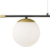 Lampadario-Contemporanea-Nostalgia-Metallo-Oro-Opaco-2-Luci-Diffusori-Bianchi