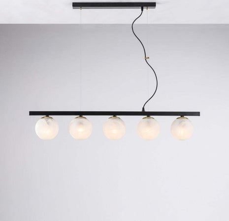 Lampadario-Contemporaneo-Adrian-Nero-Bronzo-5-Luci-E14