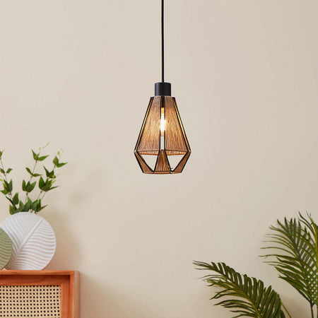 Lampadario-Contemporaneo-Adwickle-1-Luce-Metallo-Nero-E-Tessuto