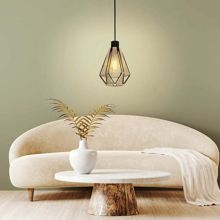 Lampadario-Contemporaneo-Adwickle-1-Luce-Metallo-Nero-E-Tessuto