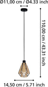 Lampadario-Contemporaneo-Adwickle-1-Luce-Metallo-Nero-E-Tessuto