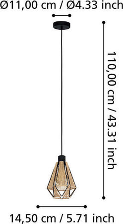 Lampadario-Contemporaneo-Adwickle-1-Luce-Metallo-Nero-E-Tessuto