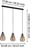 Lampadario-Contemporaneo-Adwickle-3-Luci-Metallo-Nero-E-Tessuto
