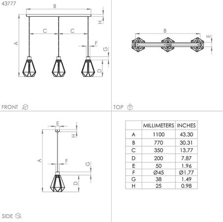 Lampadario-Contemporaneo-Adwickle-3-Luci-Metallo-Nero-E-Tessuto