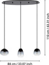 Lampadario-Contemporaneo-Aguilares-3-Luci-Metallo-Nero