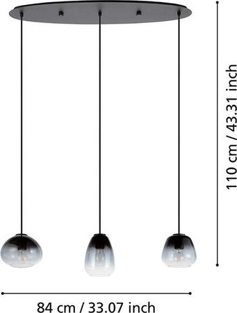 Lampadario-Contemporaneo-Aguilares-3-Luci-Metallo-Nero