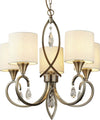 Lampadario-Contemporaneo-Alberto-Acciaio-Ottone-Vetro-Bianco-5-Luci-E14
