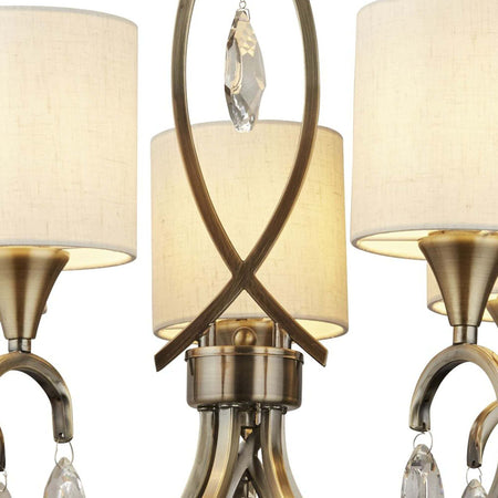 Lampadario-Contemporaneo-Alberto-Acciaio-Ottone-Vetro-Bianco-5-Luci-E14