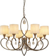 Lampadario-Contemporaneo-Alberto-Acciaio-Ottone-Vetro-Bianco-8-Luci-E14