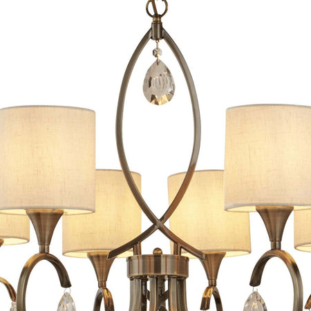 Lampadario-Contemporaneo-Alberto-Acciaio-Ottone-Vetro-Bianco-8-Luci-E14