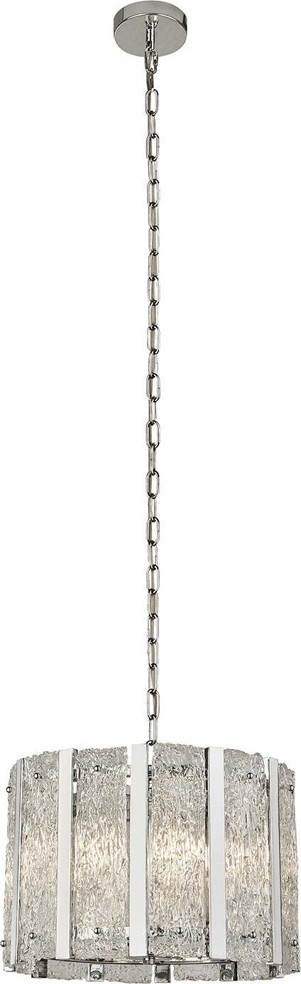 Lampadario-Contemporaneo-Alessandra-Acciaio-Argento-Vetro-Trasparente-5-Luci-E14