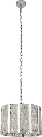 Lampadario-Contemporaneo-Alessandra-Acciaio-Argento-Vetro-Trasparente-5-Luci-E14
