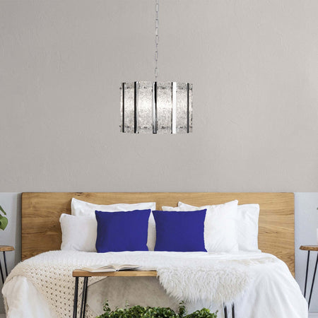Lampadario-Contemporaneo-Alessandra-Acciaio-Argento-Vetro-Trasparente-5-Luci-E14