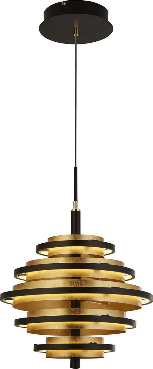 Lampadario-Contemporaneo-Alveare-Acciaio-Nero-Alluminio-Ottone-Led-33,9W-2700K