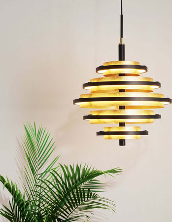 Lampadario-Contemporaneo-Alveare-Acciaio-Nero-Alluminio-Ottone-Led-33,9W-2700K