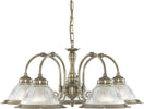 Lampadario-Contemporaneo-American-Dinner-Acciaio-Adjustable-Vetro-5-Luci-E27