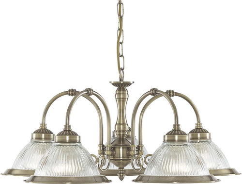 Lampadario-Contemporaneo-American-Dinner-Acciaio-Adjustable-Vetro-5-Luci-E27