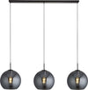 Lampadario-Contemporaneo-Amsterdam-Acciaio-Nero-Vetro-3-Luci-E27