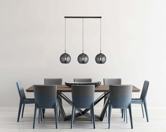 Lampadario-Contemporaneo-Amsterdam-Acciaio-Nero-Vetro-3-Luci-E27