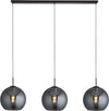 Lampadario-Contemporaneo-Amsterdam-Acciaio-Nero-Vetro-3-Luci-E27