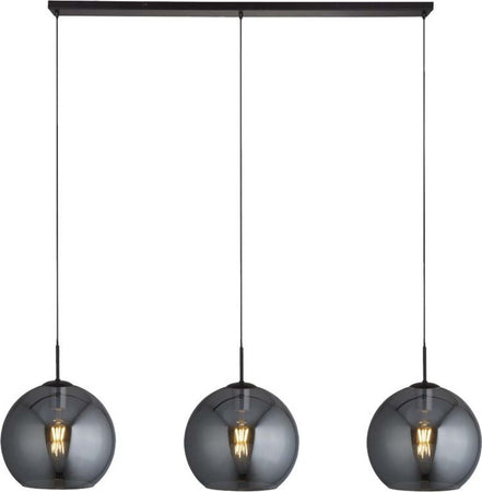 Lampadario-Contemporaneo-Amsterdam-Acciaio-Nero-Vetro-3-Luci-E27