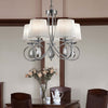 Lampadario-Contemporaneo-Angelica-Acciaio-Cromo-Tessuto-Bianco-5-Luci-E14