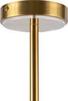 Lampadario-Contemporaneo-Arco-Metallo-Ottone-6-Luci-Diffusori-In-Vetro