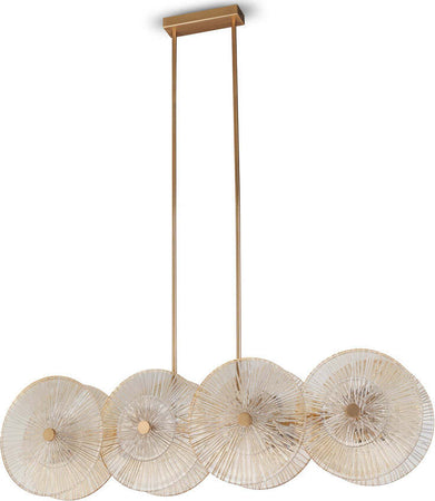 Lampadario-Contemporaneo-Aster-Lineare-Metallo-Oro-8-Luci-Con-Diffusore-In-Vetro